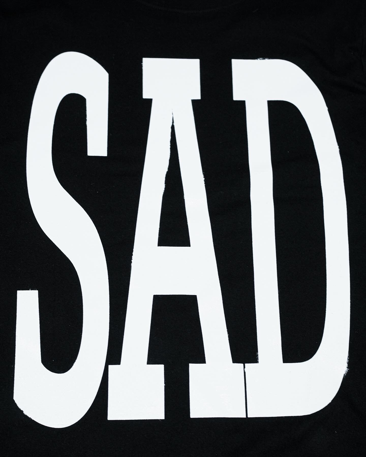 SAD LONG SLEEVE T-SHIRT BLACK(SHORT LENGTH)