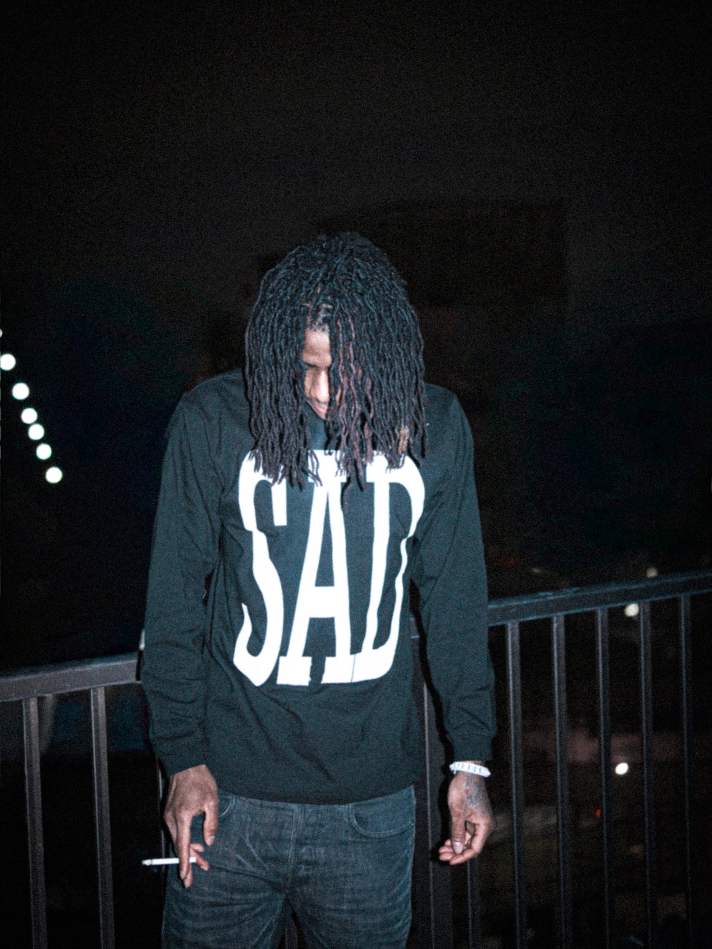 SAD SHORT SLEEVE T-SHIRT BLACK(ORIGINAL LENGTH)