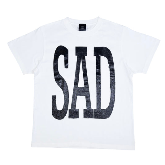SAD SHORT SLEEVE T-SHIRT WHITE（ORIGINAL LENGTH）