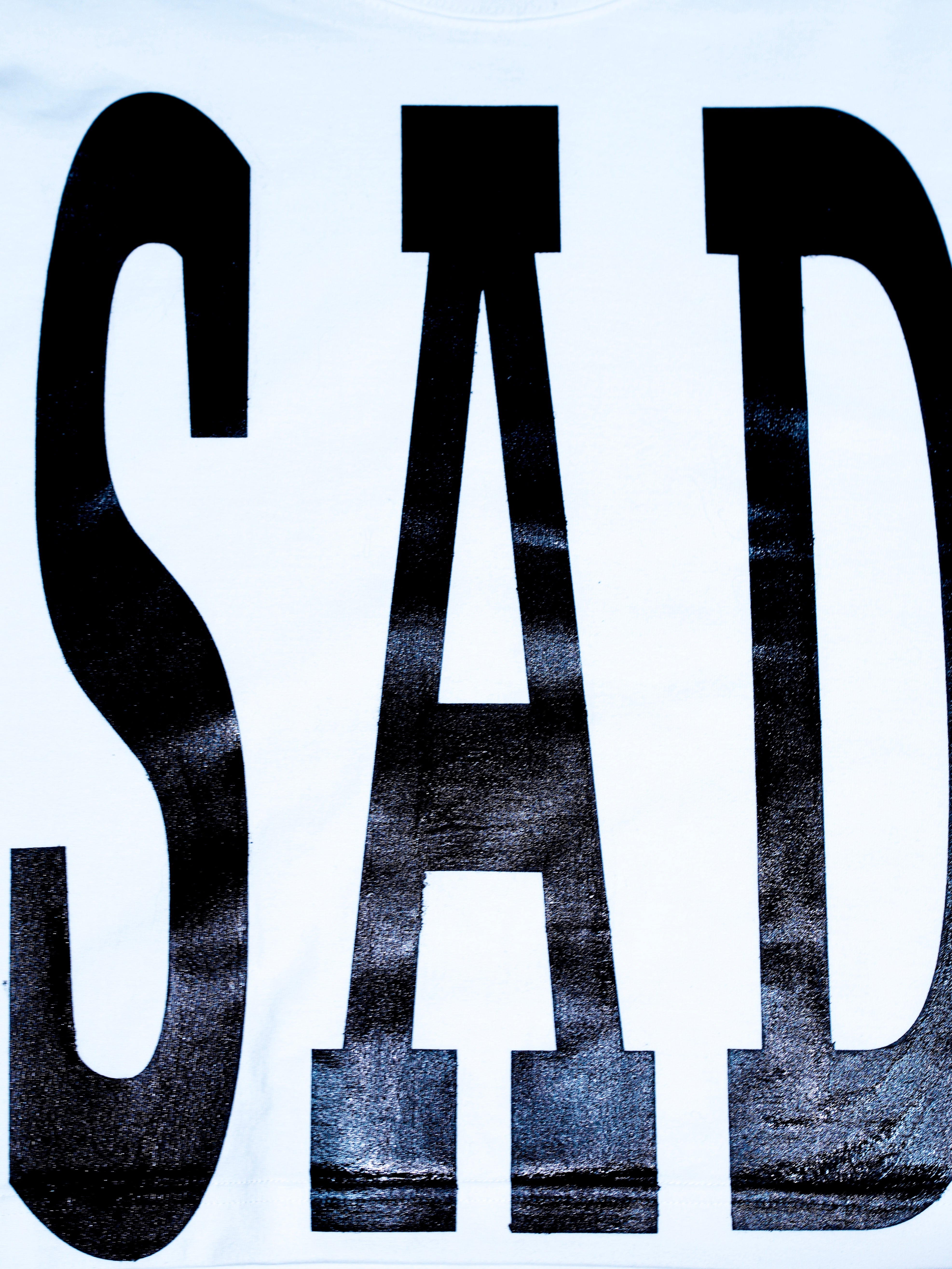 SAD LONG SLEEVE T-SHIRT WHITE（SHORT LENGTH）