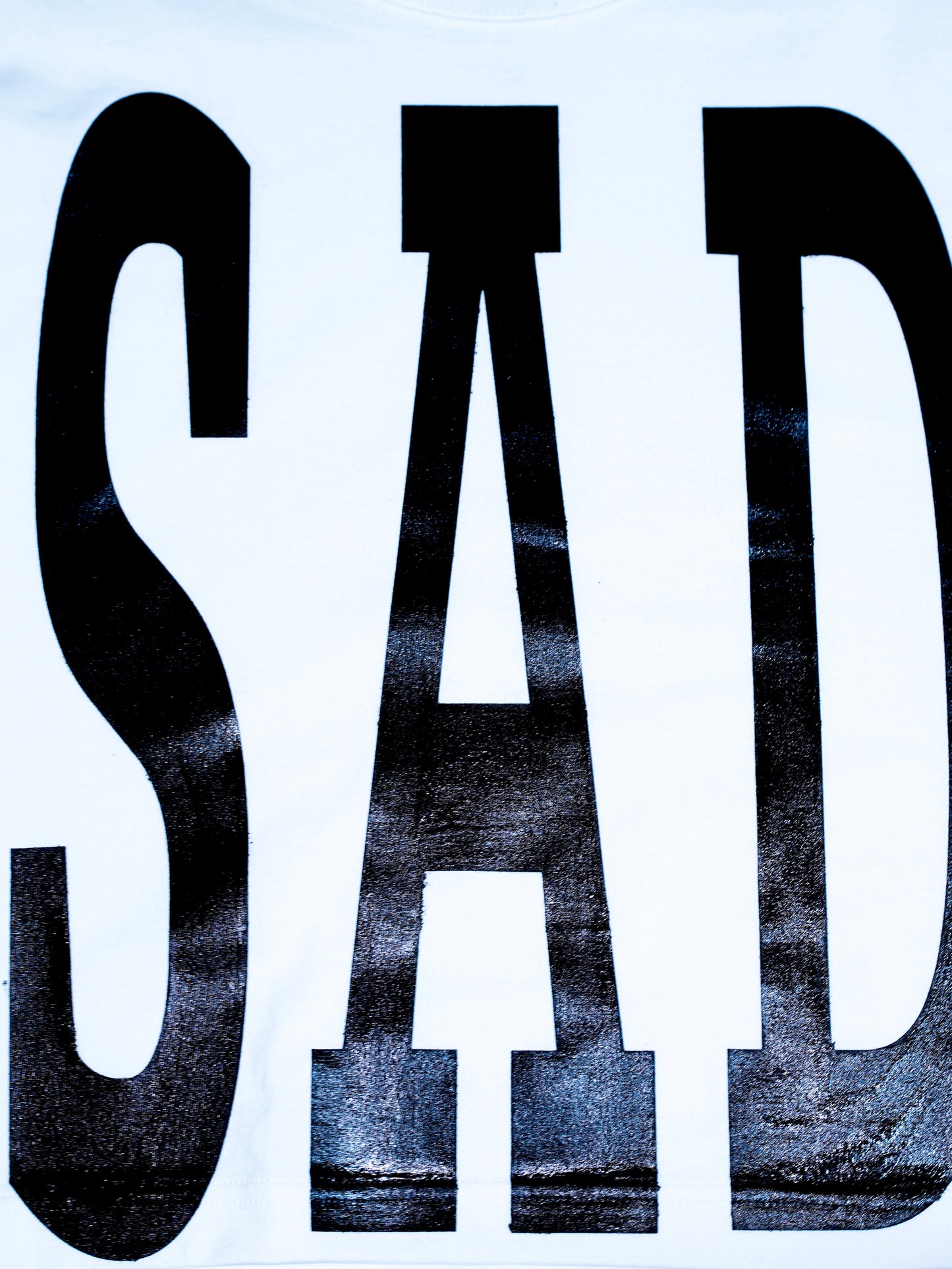 SAD LONG SLEEVE T-SHIRT WHITE（SHORT LENGTH）