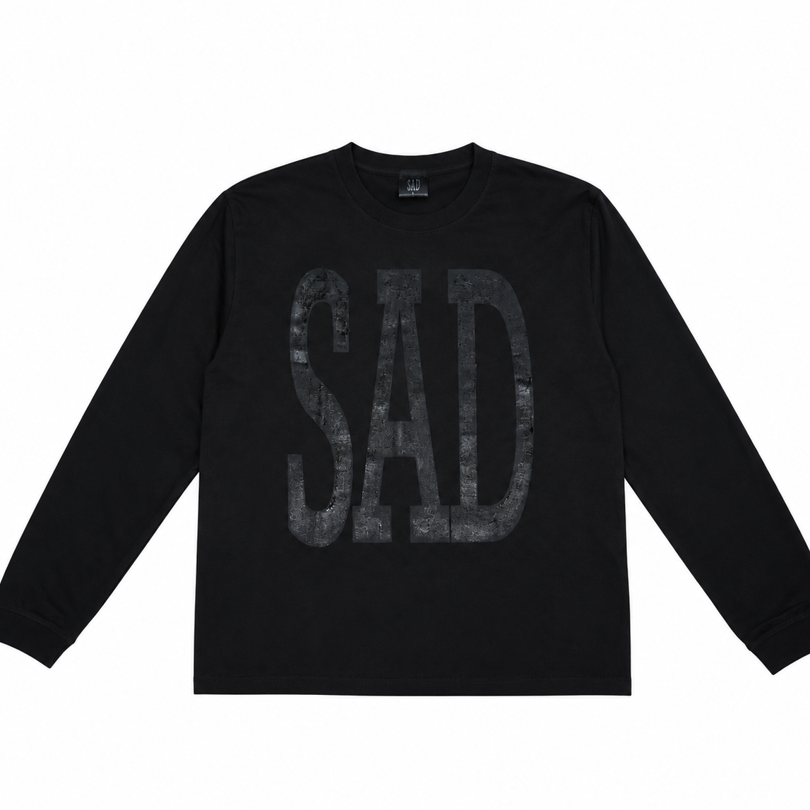 SAD LONG SLEEVE T-SHIRT BLACKOUT（ORIGINAL LENGTH）