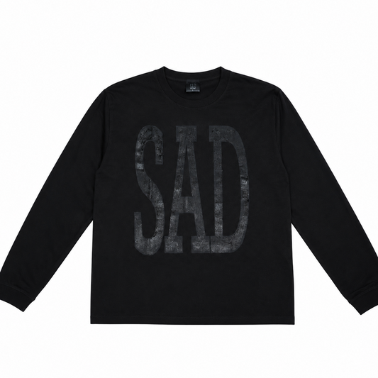 SAD LONG SLEEVE T-SHIRT BLACKOUT（ORIGINAL LENGTH）