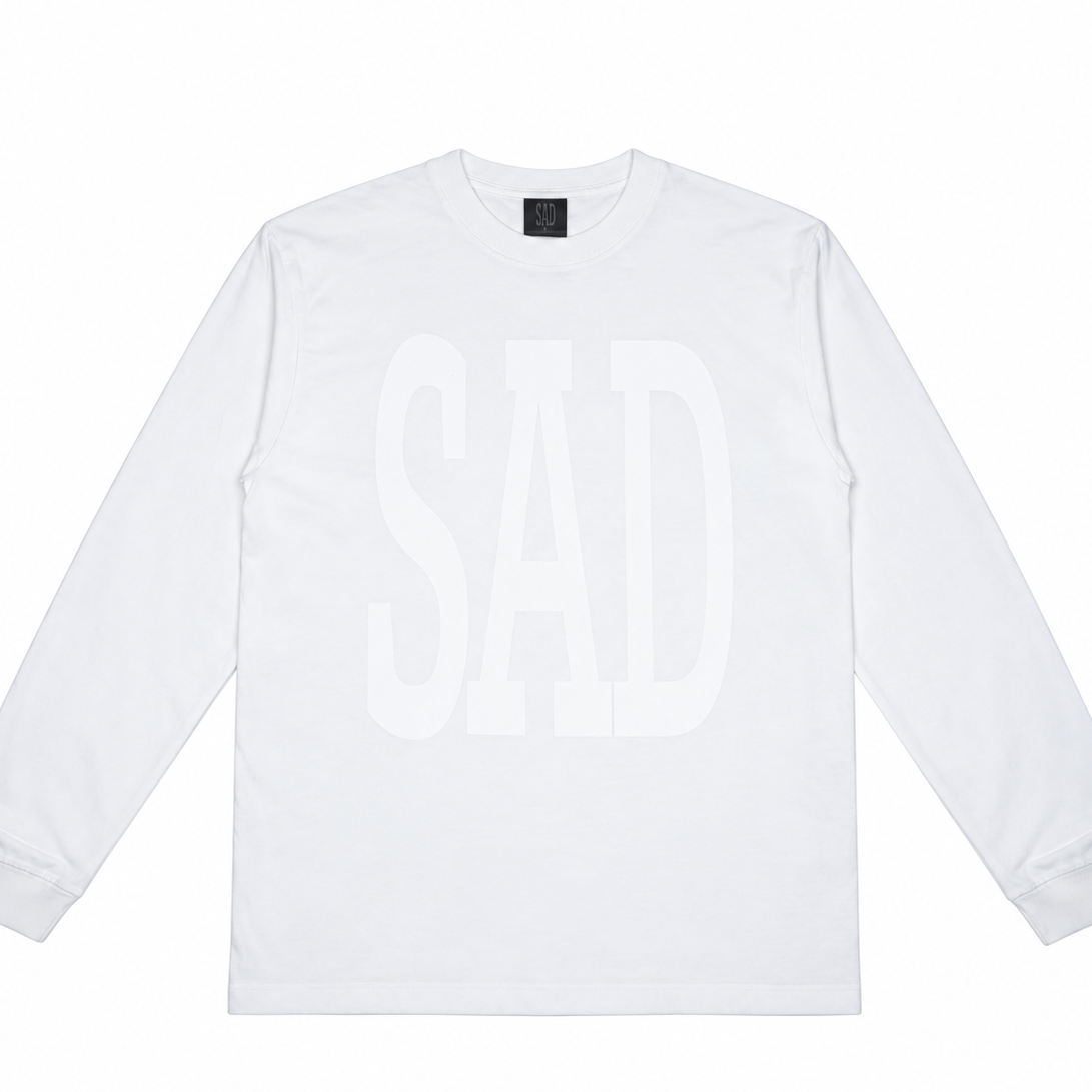 SAD LONG SLEEVE T-SHIRT WHITEOUT（ORIGINAL LENGTH）