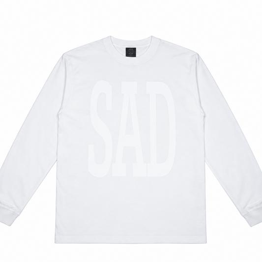 SAD LONG SLEEVE T-SHIRT WHITEOUT（ORIGINAL LENGTH）
