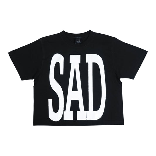 SAD SHORT SLEEVE T-SHIRT BLACK（SHORT LENGTH）
